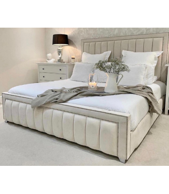 Naples Luxury Fabric Panelled Bed Frame in Various Colours