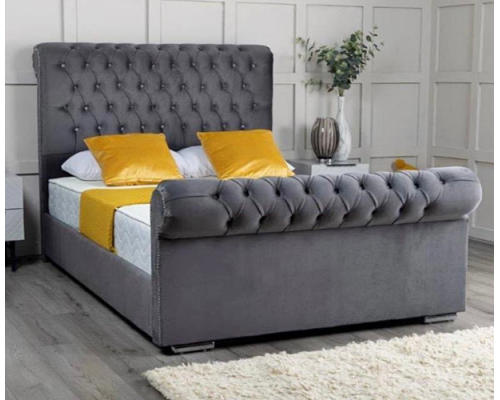Sicily Fabric Chesterfield Bespoke Bed Frame in Various Colours