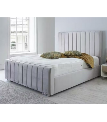 Siena Vertical Panelled Fabric Upholstered Bed Frame in Various Colours