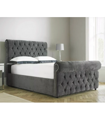 Verona Fabric Bespoke Sliegh Bed Frame in Various Colours