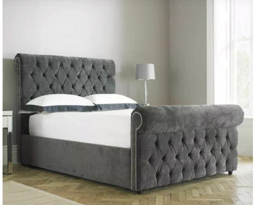 Verona Fabric Bespoke Sliegh Bed Frame in Various Colours