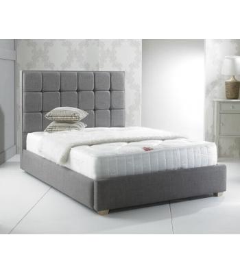 Rome Bespoke Modern Cubed Panelled Fabric Bed Frame 