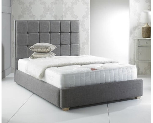 Rome Bespoke Modern Cubed Panelled Fabric Bed Frame 