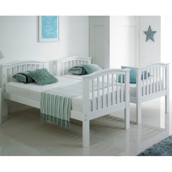 Barbican White Hardwood Finished Single Bunk Bed | Bunk Beds (by Interiors2suitu.co.uk)