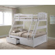 White Finished Hardwood Triple Sleeper Bunk with Storage Drawers | Bunk Beds (by Interiors2suitu.co.uk)