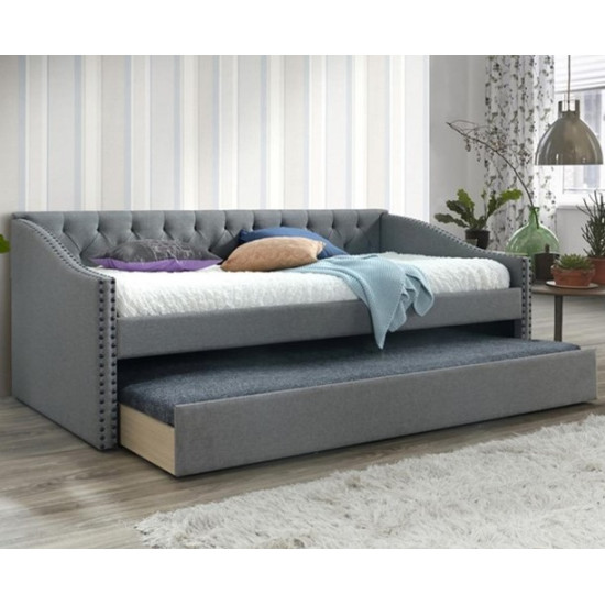 Canterbury Grey Linen Fabric Daybed with Guest Bed Trundle | Guest Beds (by Interiors2suitu.co.uk)