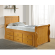 Captains Sleigh Style Oak Guest Bed with Storage Drawers | Guest Beds (by Interiors2suitu.co.uk)