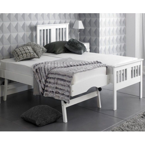 Single White Finished Solid Hardwood Guest Trundle Bed | Guest Beds (by Interiors2suitu.co.uk)