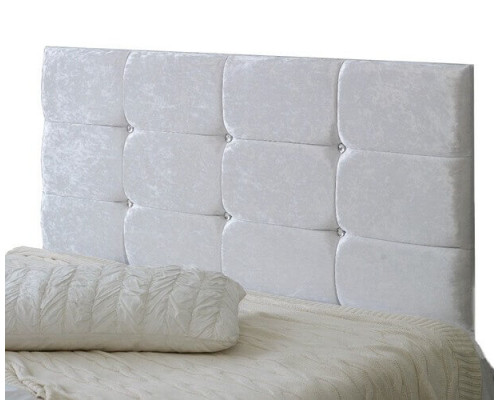 Willow Cubed Panelled Hand Tufted Floor Standing Headboard with Crystal Finials