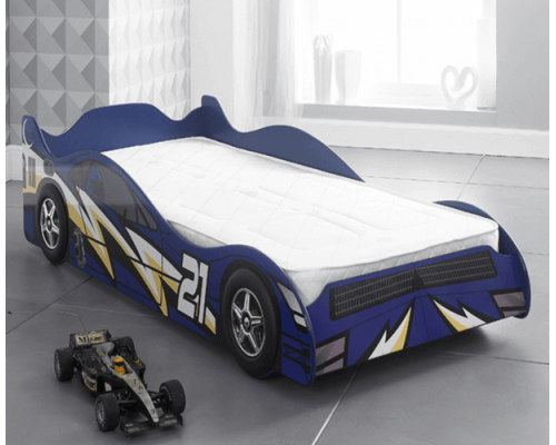 Blue Kids Racing Car Novelty Bed