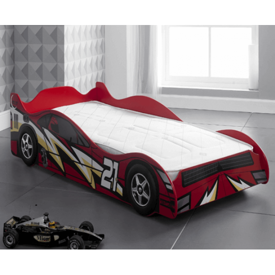 Red Kids No 21 Racing Car Novelty Bed | Kids Beds (by Interiors2suitu.co.uk)