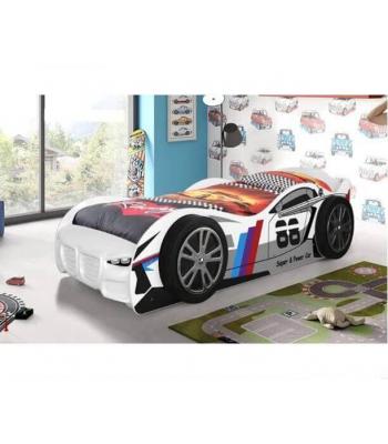 Kids No 88 White Turbo Racing Car Novelty Bed