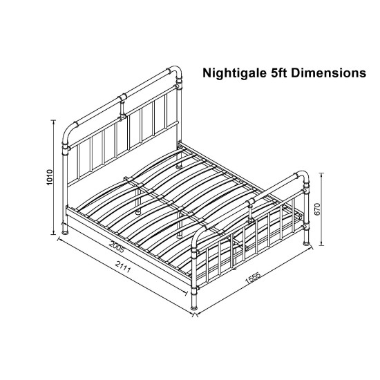 Nightingale Industrial White Scaffold Metal Bed Frame | Metal Beds (by Interiors2suitu.co.uk)