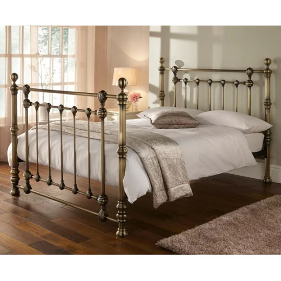Cairncry Antique Brass Effect Metal Bed Frame | Metal Beds (by Interiors2suitu.co.uk)