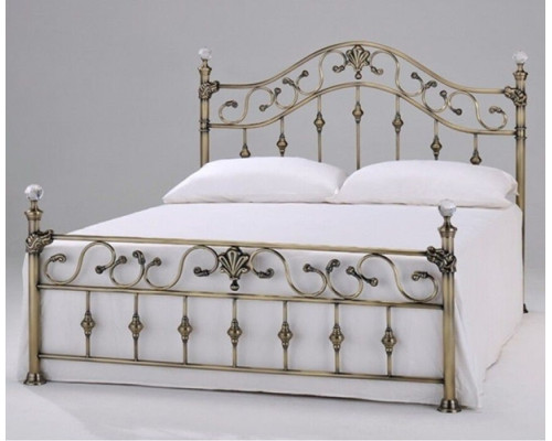 Elizabeth Antique Brass Effect Bed with Crystal Finials