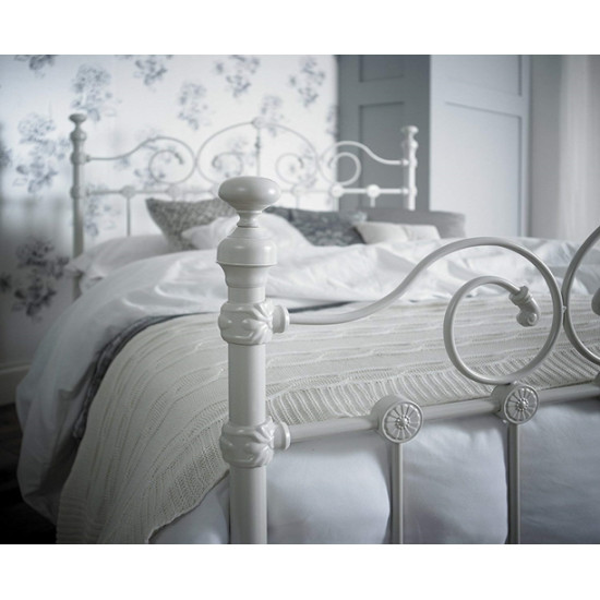 Louisiana Textured Cream Traditional Metal Bed Frame | Metal Beds (by Interiors2suitu.co.uk)