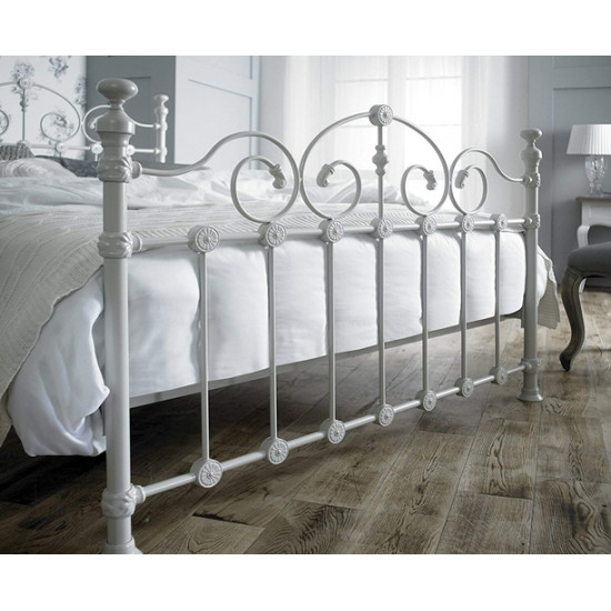Louisiana Textured Cream Traditional Metal Bed Frame | Metal Beds (by Interiors2suitu.co.uk)