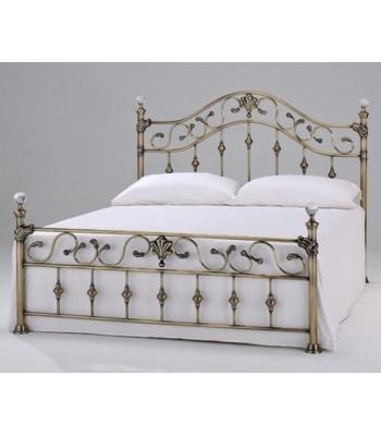 Ridgeway Antique Brass Effect Metal Bed with Crystal Finials