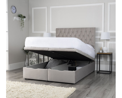 Parker Ottoman Storage Bed with Diamond Tufted Headboard