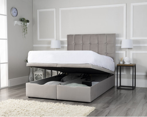 Rome Ottoman Storage Fabric Bed in Various Colours
