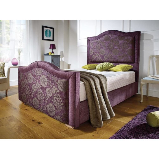 Sovereign Purple Floral Fabric Bespoke Bed Frame | Bespoke Beds (by Interiors2suitu.co.uk)