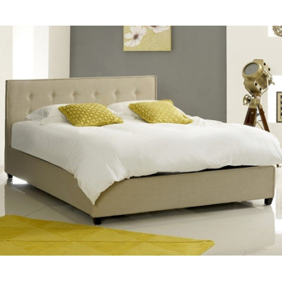 Annabelle Modern Stone Fabric  Button Bed | Upholstered Bed Frames (by Interiors2suitu.co.uk)