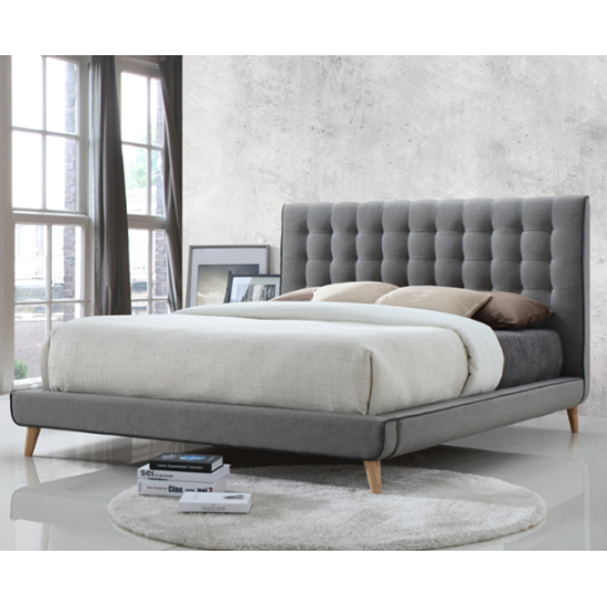 Emily Grey Modern Fabric Upholstered Button Bed Frame | Upholstered Bed Frames (by Interiors2suitu.co.uk)