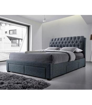 Alexander Dark Grey Fabric 4 Drawer Modern Storage Bed 