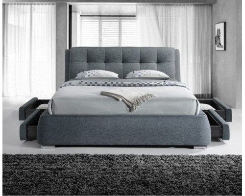 Regent Dark Grey Fabric 4 Drawer Storage Bed-3090 by Artisan