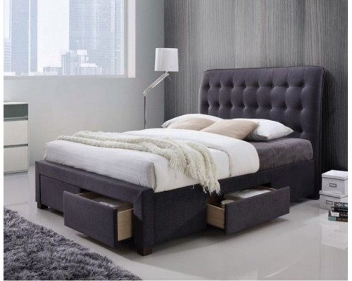 Zara Dark Grey Fabric 4 Drawer Modern Storage Bed Frame
