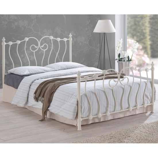 Inova Ivory Traditional Victorian Metal Bed Frame by Time Living| Metal Beds (by Interiors2suitu.co.uk)