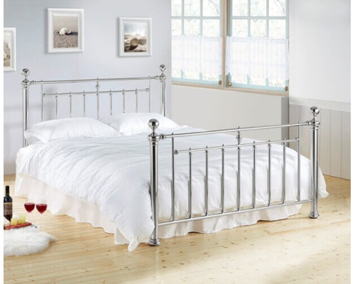 Alexandra Chrome Metal Bed by Time Living 