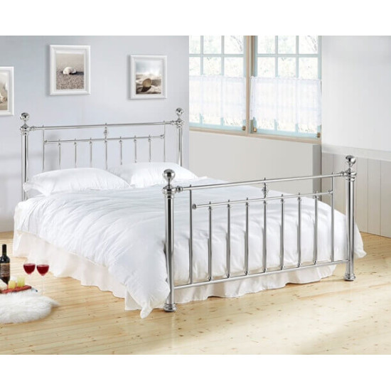 Alexandra Chrome Metal Bed by Time Living | Metal Beds (by Interiors2suitu.co.uk)