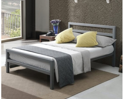City Block Grey Metal Bed Frame by Time Living