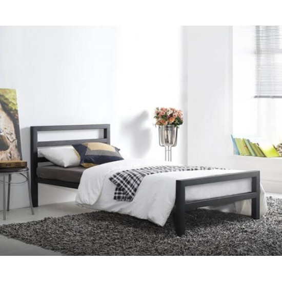 City Block Black Metal Bed Frame by Time Living | Metal Beds (by Interiors2suitu.co.uk)