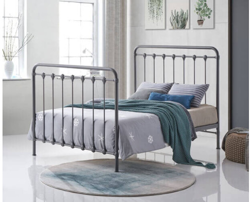 Havana Silver Metal Bed Frame by Time Living