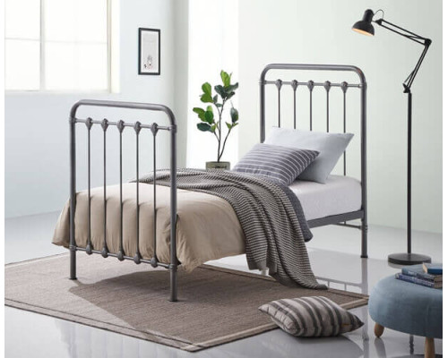 Havana Silver Metal Bed Frame by Time Living