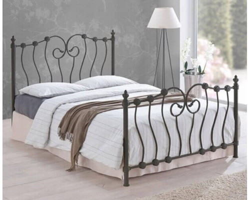Inova Black Ornate Victorian Metal Bed Frame by Time Living