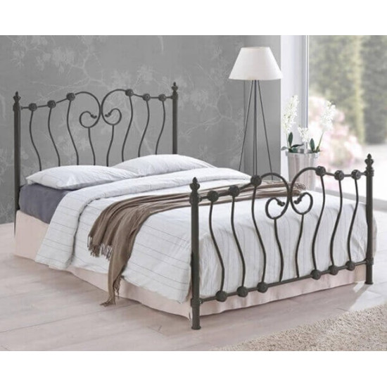 Inova Black Ornate Victorian Metal Bed Frame by Time Living | Metal Beds (by Interiors2suitu.co.uk)