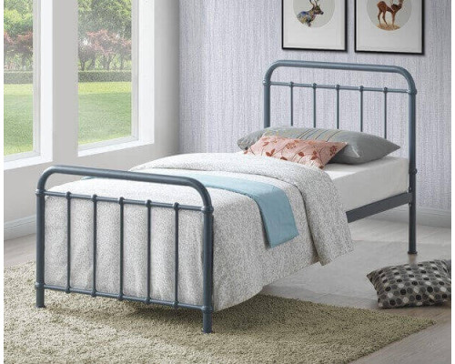 Miami Grey Classic Metal Bed Frame by Time Living