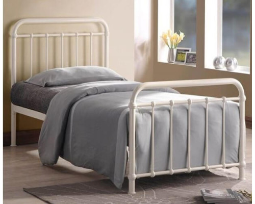 Miami Ivory Classic Metal Bed Frame by Time Living