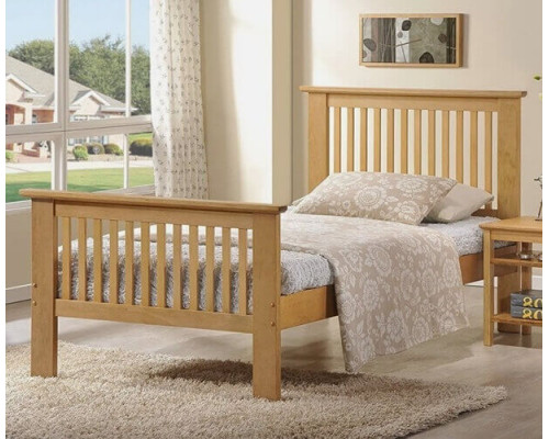 Buckingham Oak High Foot End Wood Bed by Harmony Beds