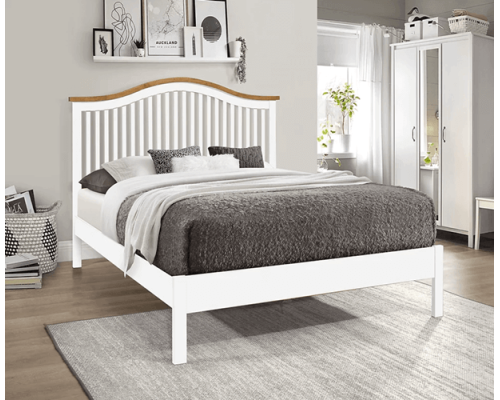 Chester White Wooden Bed Frame by Time Living