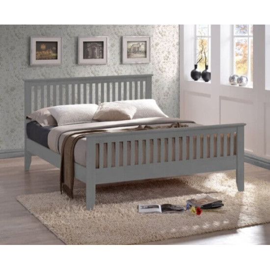 Turin Grey Shaker Wooden Bed Frame by Time Living | Wood Beds (by Interiors2suitu.co.uk)