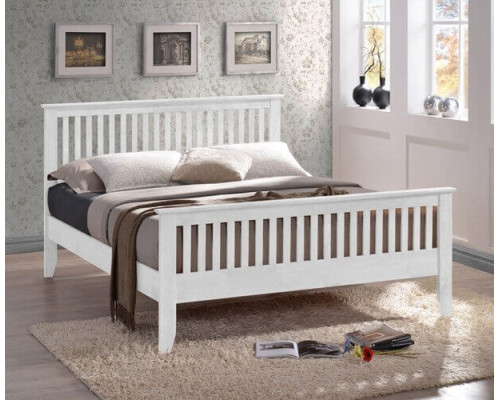 Turin White Shaker Wooden Bed Frame by Time Living