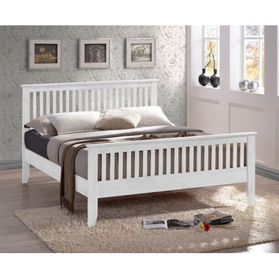 Turin White Shaker Wooden Bed Frame by Time Living | Wood Beds (by Interiors2suitu.co.uk)